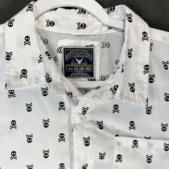 Company 81 Other - Company 81 Button-Down Casual S/S Shirt Skull/Bones Pattern Mens XL White/Black